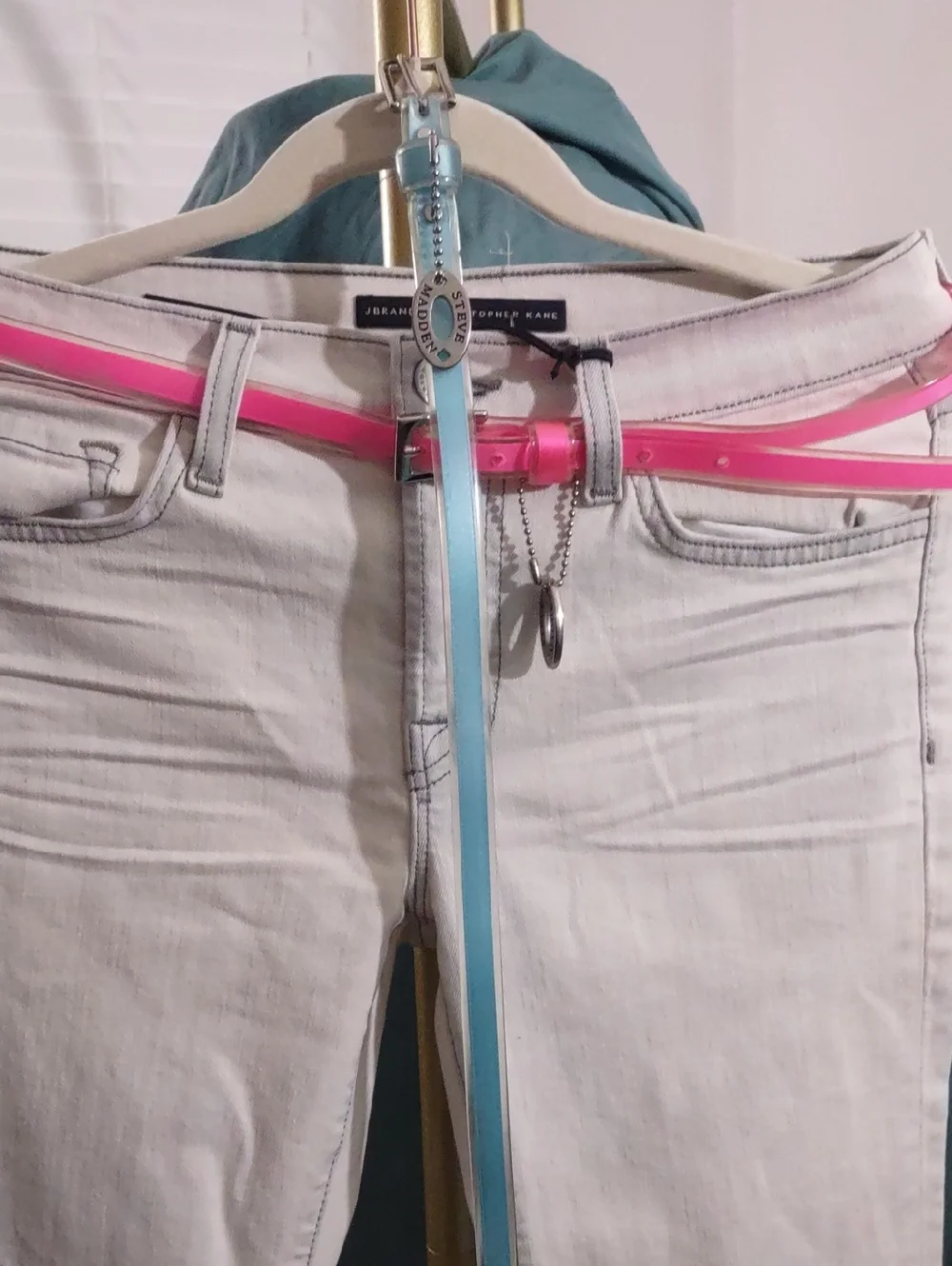 STEVE MADDEN Vintage Plastic & Satin Incased Ribbon Belt